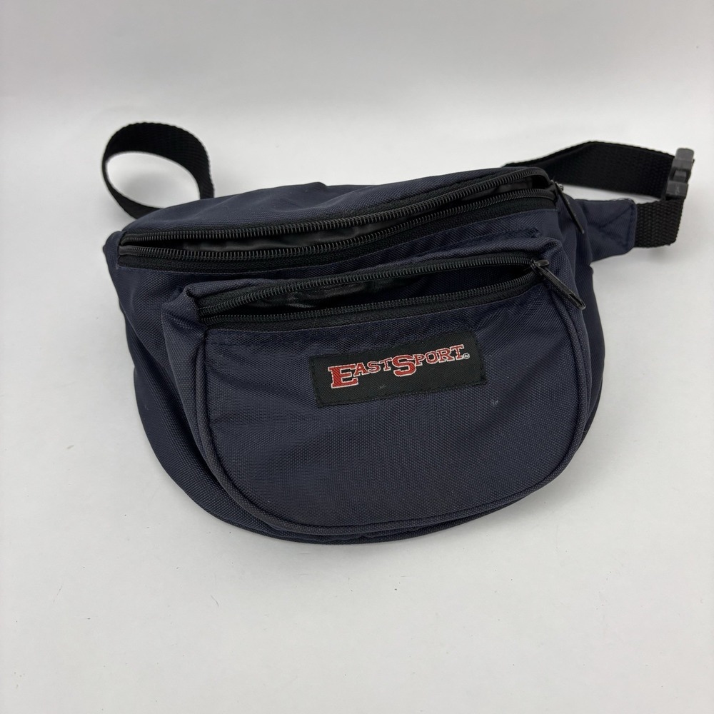 Vintage EastSport Fanny Pack 3 Pocket Dark Blue Nylon